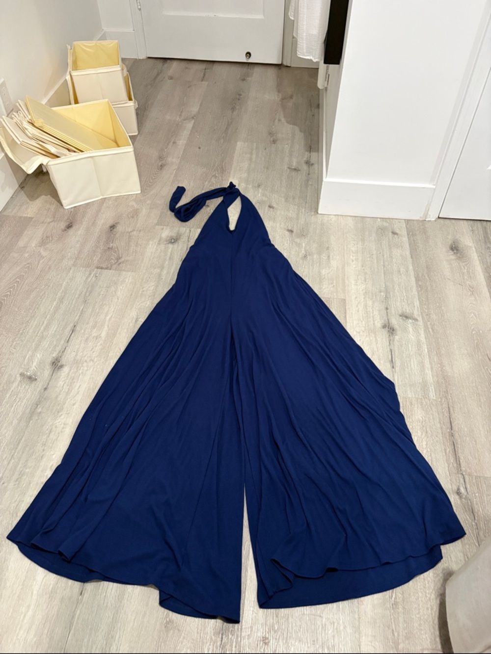 Women’s Blue Free People  Halter Wide-Leg Jumpsuit